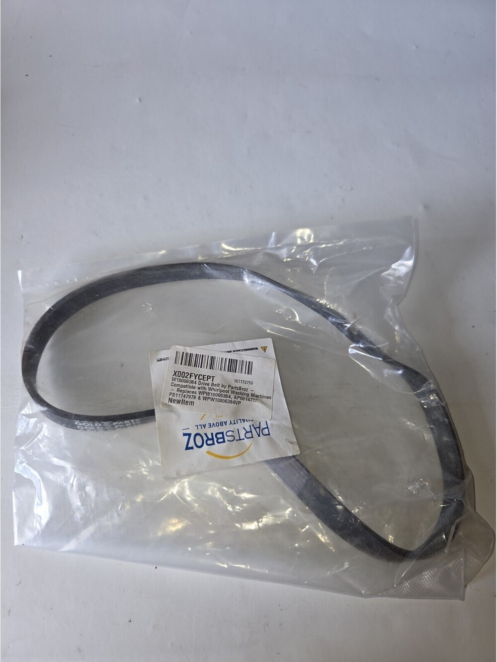 W10006384 Washer Belt for Whirlpool, Maytag Washers PS11747978, AP6014712 New A6